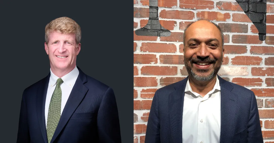 
  Former U.S. Representative Patrick J. Kennedy, founder of the Kennedy Forum, and Nawal Roy, founder and CEO of Holmusk
